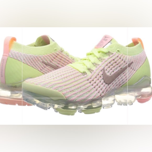 Nike Air VaporMax Flyknit 3 Barely Volt Pink Womens 9 Super Rare! - Picture 2 of 5